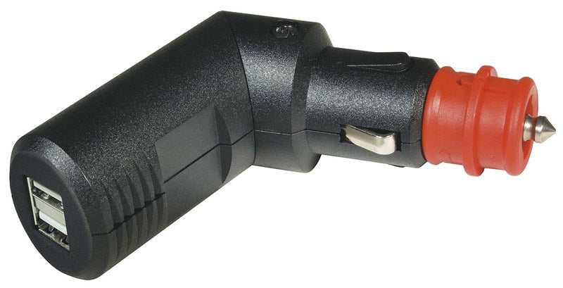 Подвійний USB зарядний пристрій Touratech, регульований, 12В / 5В, 2 x 2.5А для прикурювача та мотоциклетної розетки.