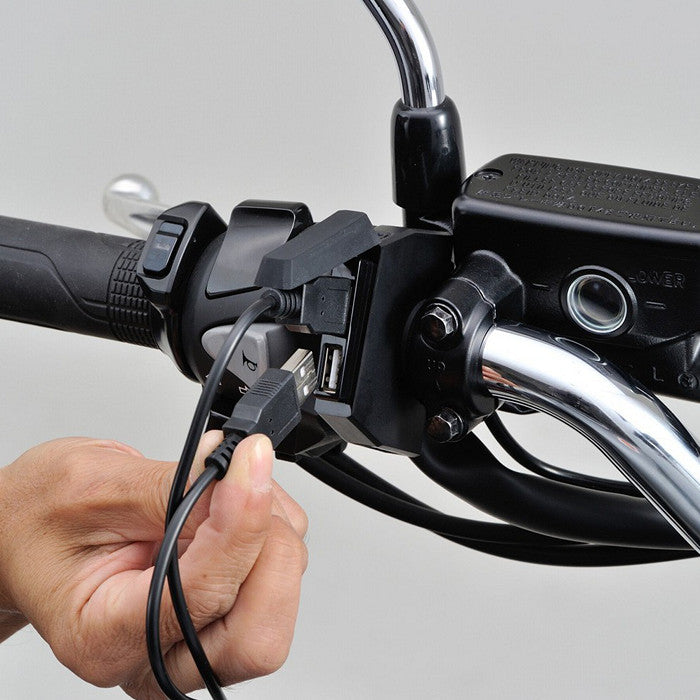 Розетка USB Daytona "Slim" подвійна, для керма 22.2 і 25.4 мм від Touratech.