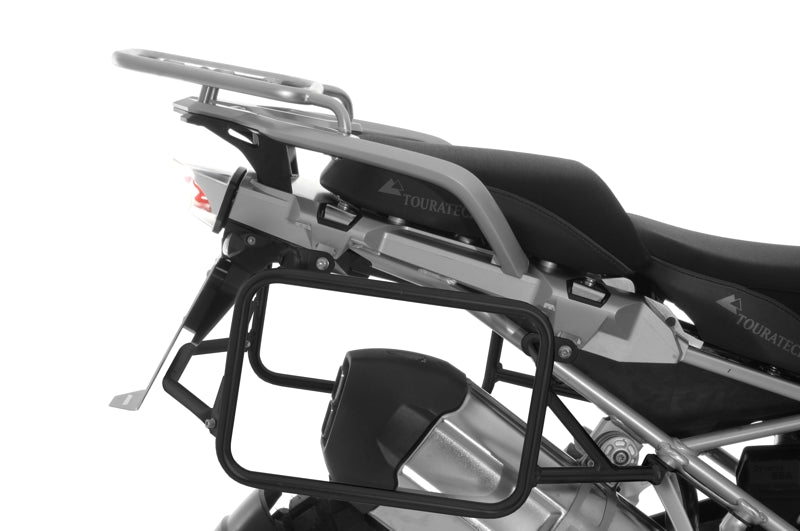 Чорний багажник з нержавіючої сталі для BMW R1250GS/ R1250GS Adventure/ R1200GS (LC)/ R1200GS Adventure (LC) від преміального бренду мотокомплектуючих Touratech.