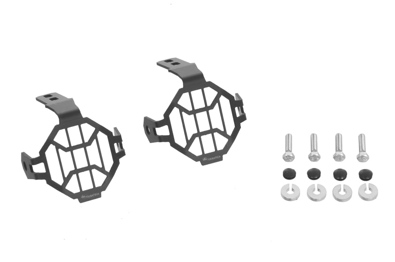 Захисна накладка на фари Touratech для оригінальних світлодіодних протитуманних фар BMW, анодований алюміній, чорний (до 2017 року) *ЛИШЕ ДЛЯ ПОЗАШЛЯХОВОГО ВИКОРИСТАННЯ*