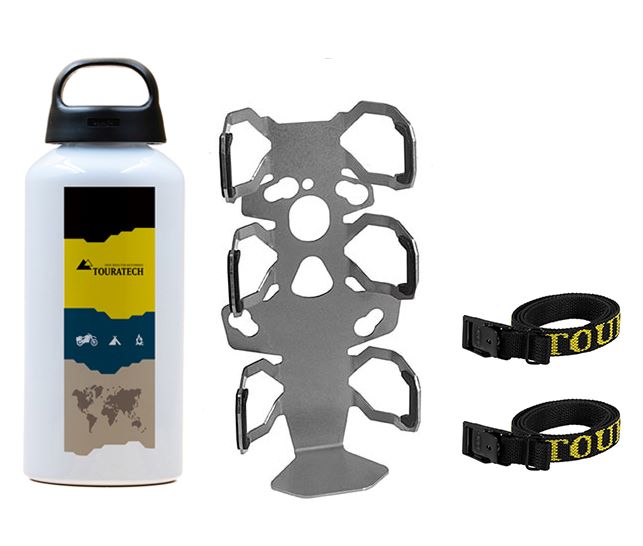 Тримач аксесуарів ZEGA Pro/ZEGA Mundo "тримач для пляшки" одиночний з алюмінієвою пляшкою Touratech 0.6 літра.
