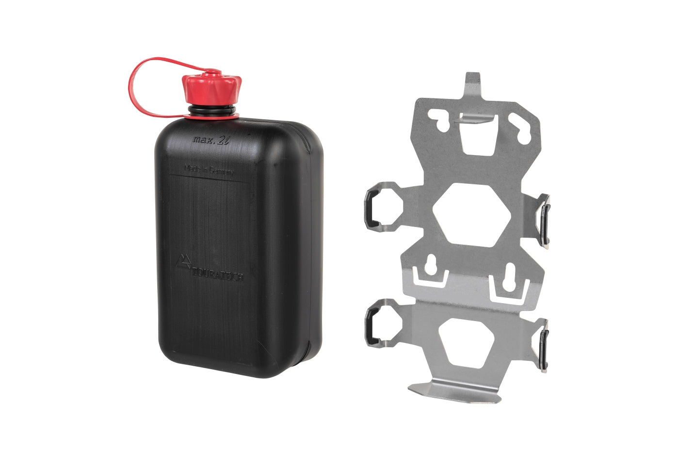 Тримач аксесуарів ZEGA Evo для каністри з каністрою Touratech об'ємом 2 літри.