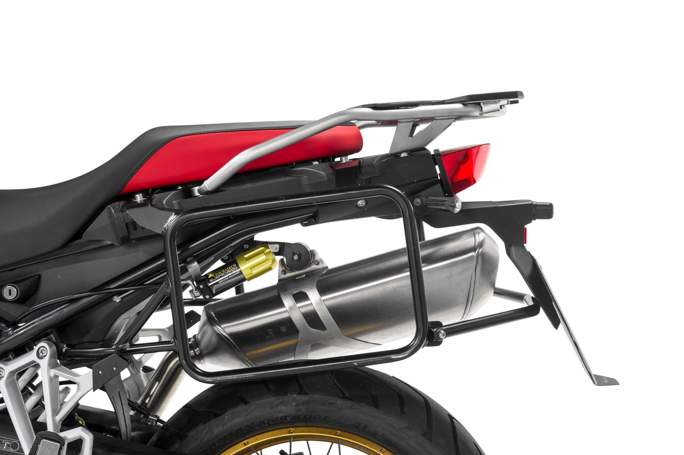 Тримач для бокових кофрів з нержавіючої сталі Touratech, чорний, для BMW F900GS Adventure, F850GS/Adventure, F800GS (з 2024 року), F750GS.