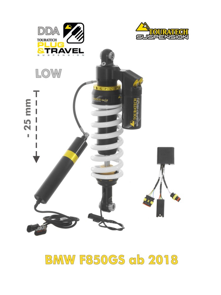 Преміальний амортизатор Touratech Suspension для зниження висоти на 25 мм для BMW F850GS з 2018 року DDA / Plug & Travel.