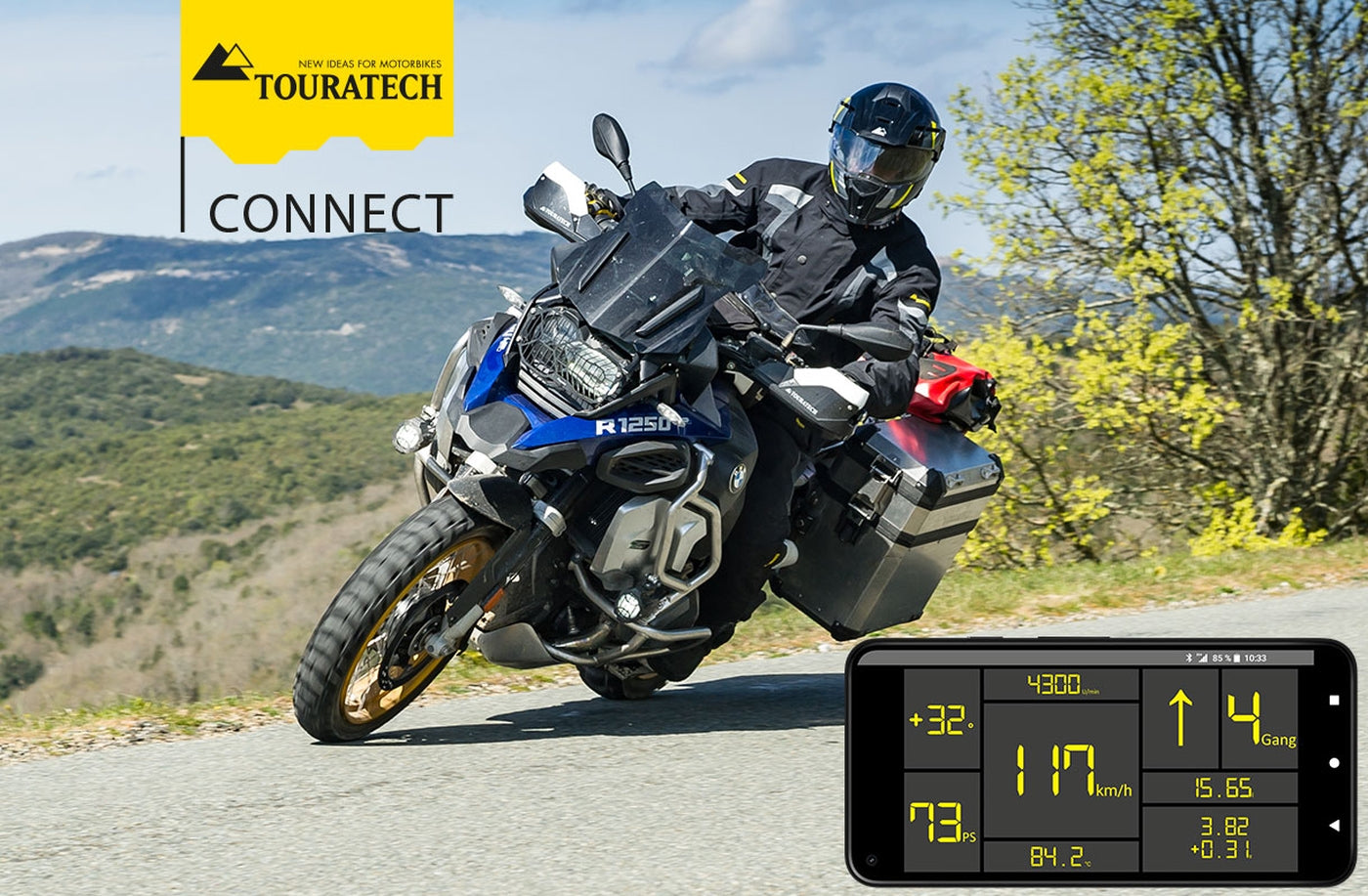 TOURATECH Connect APP з апаратним забезпеченням для BMW R1250GS/GSA/R/RS/RT, BMW R1200GS/GSA (08/2015-)/R (02/2015-)/RS (всі)/RT (08/2014-)