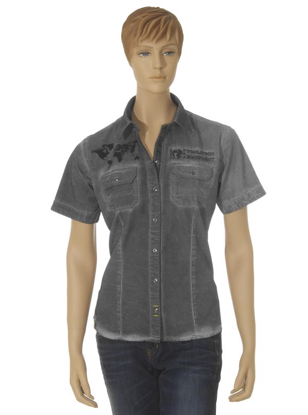 Блуза "1990" з коротким рукавом для жінок, сірого кольору, розмір L від Touratech.