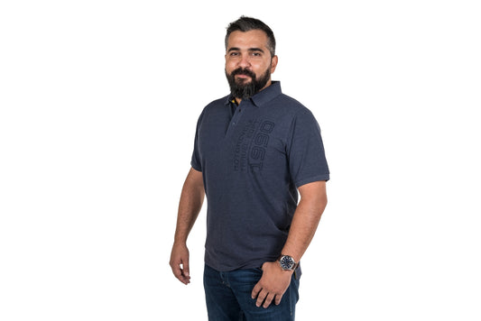 Сорочка поло "Since 1990" чоловіча, синя