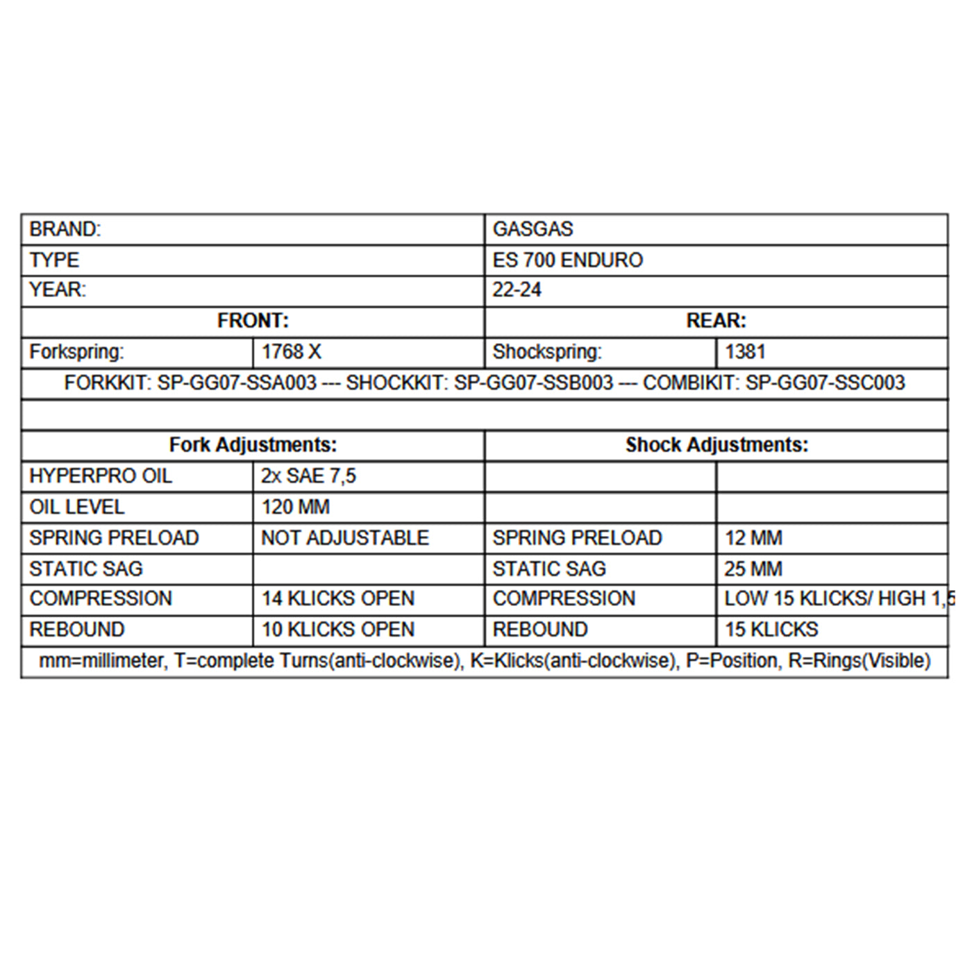 Прогресивні пружини вилки для GASGAS ES 700 Enduro (2022-2024) від Touratech