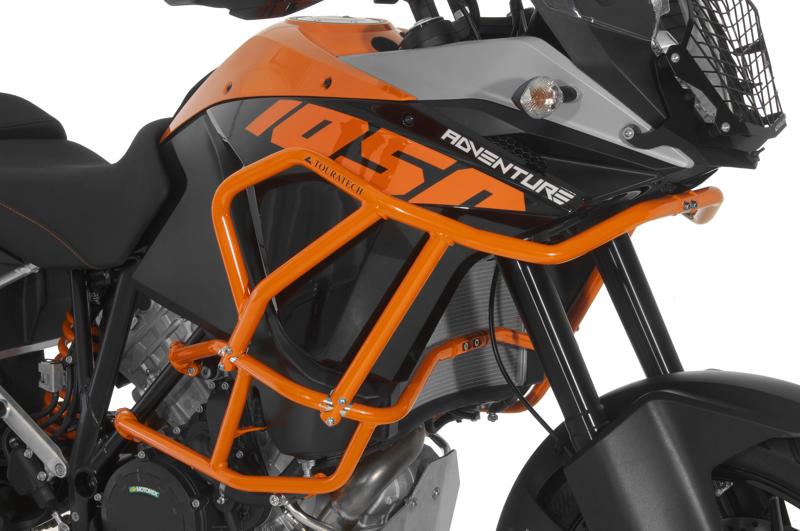 Розширення захисних дуг Touratech для KTM 1050 Adventure/ 1090 Adventure/ 1190 Adventure/ 1190 Adventure R для оригінальних захисних дуг KTM, помаранчеве.