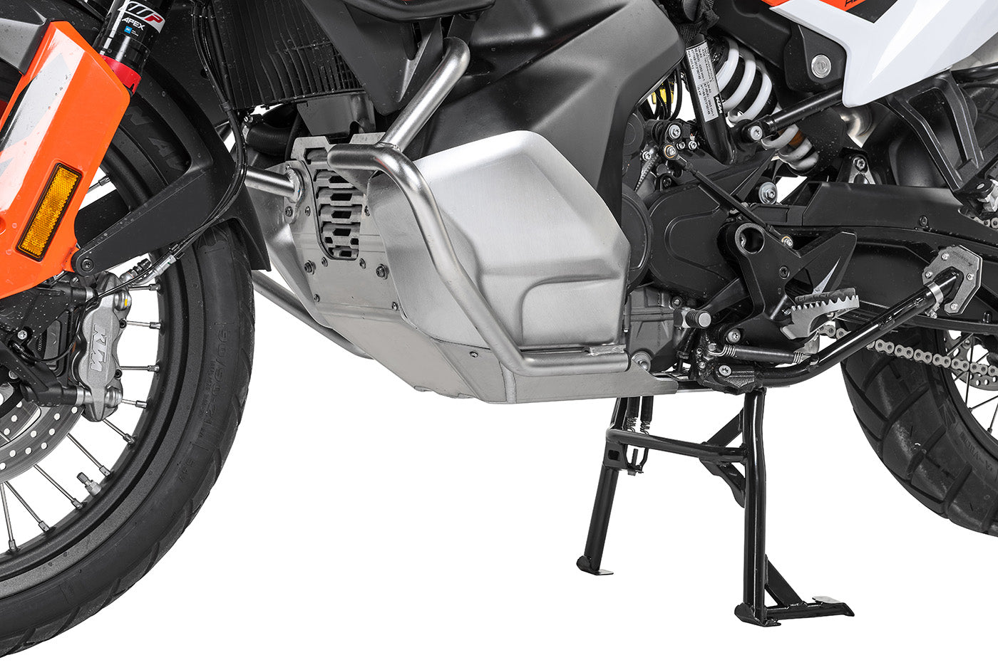 Захист двигуна RALLYE Evo, алюмінієвий для KTM 790 Adventure/790 Adventure R - центральна підставка KTM.