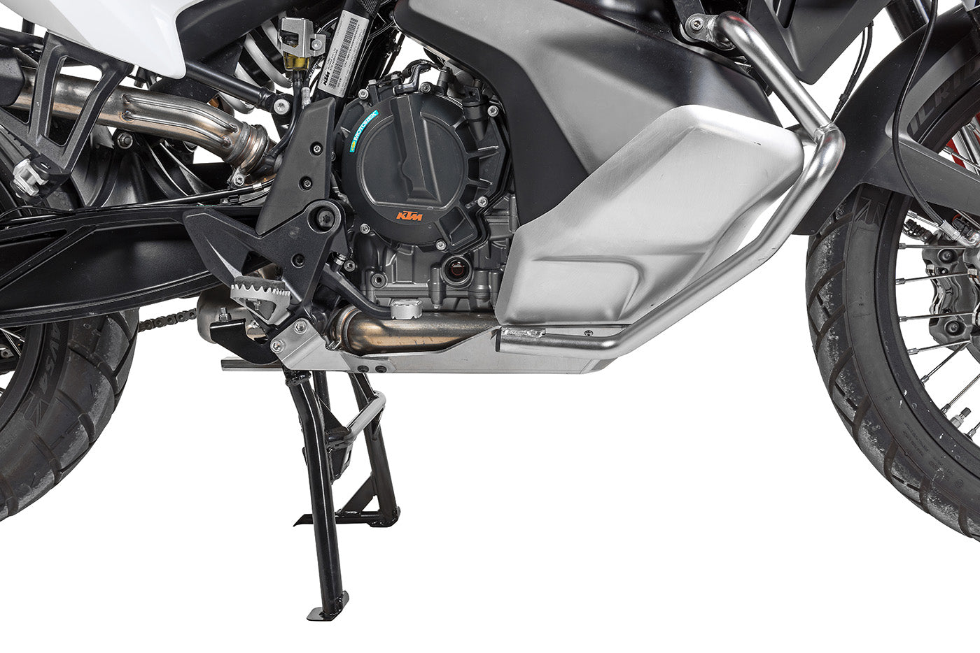 Захист двигуна RALLYE Evo, алюмінієвий для KTM 790 Adventure/790 Adventure R - центральна підставка KTM.