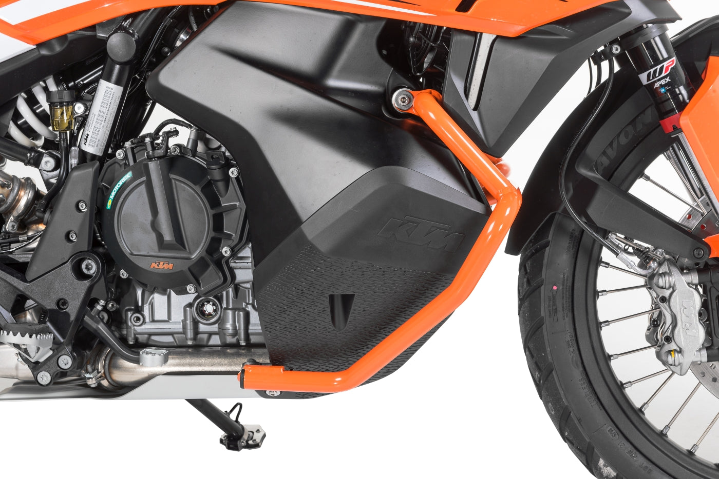 Захисні дуги для бака з нержавіючої сталі, помаранчеві для KTM 890 Adventure/ 890 Adventure R/ 790 Adventure/ 790 Adventure R (-2022) від Touratech.