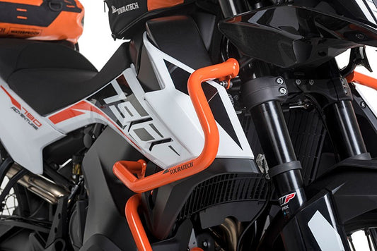 Захисні дуги з нержавіючої сталі Touratech, помаранчеві для KTM 890 Adventure (-2022)/ 890 Adventure R (-2022)/ 790 Adventure/790 Adventure R (-2022)