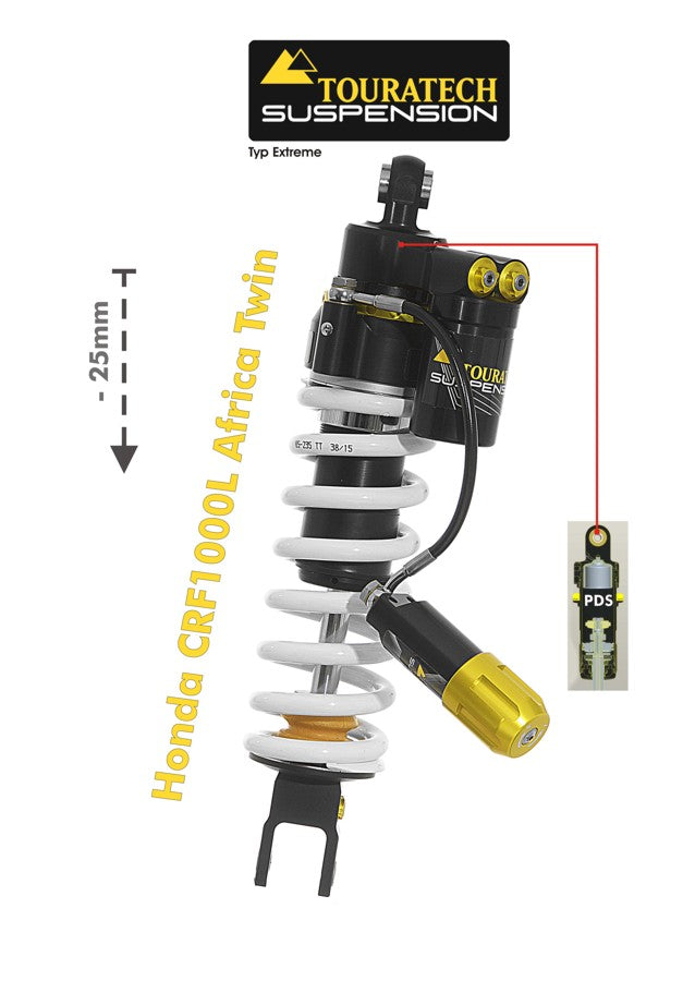 Амортизатор Touratech Suspension для зниження висоти (-25 мм) для Honda CRF1000L Africa Twin 2015-2017 Тип Extreme
