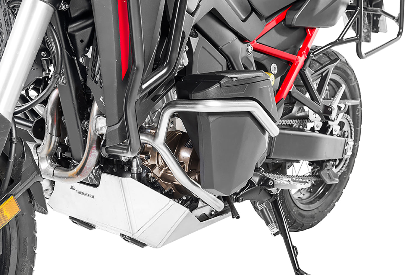 Ящик для інструментів з дугою захисту двигуна - комплект для дооснащення - ліва сторона, нержавіюча сталь для Honda CRF1100L Africa Twin/ CRF1100L Adventure Sports від Touratech.