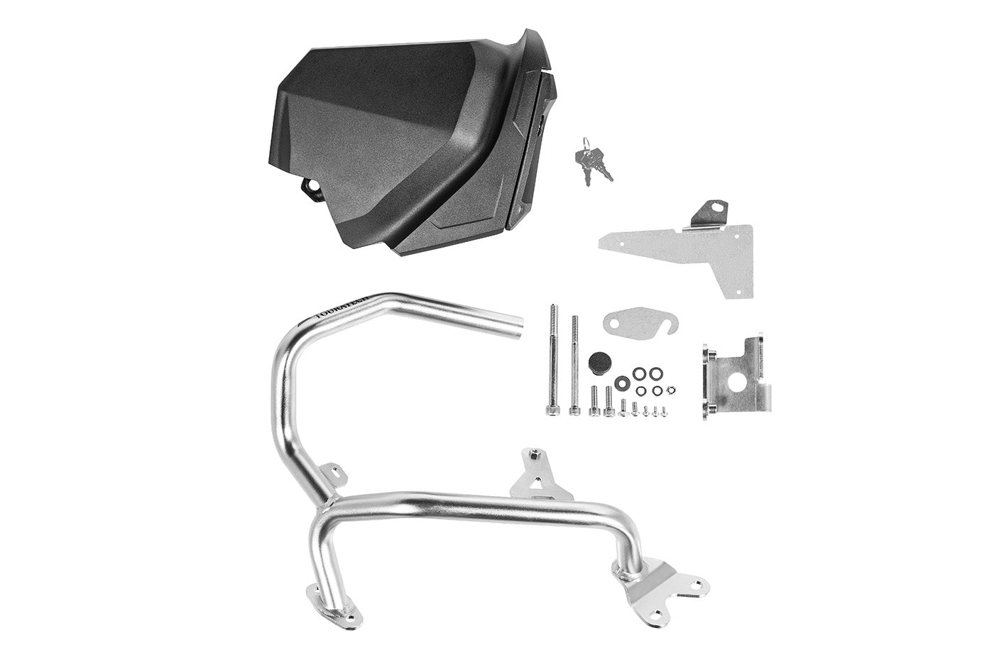 Ящик для інструментів з дугою захисту двигуна - комплект для дооснащення - ліва сторона, нержавіюча сталь для Honda CRF1100L Africa Twin/ CRF1100L Adventure Sports від Touratech.