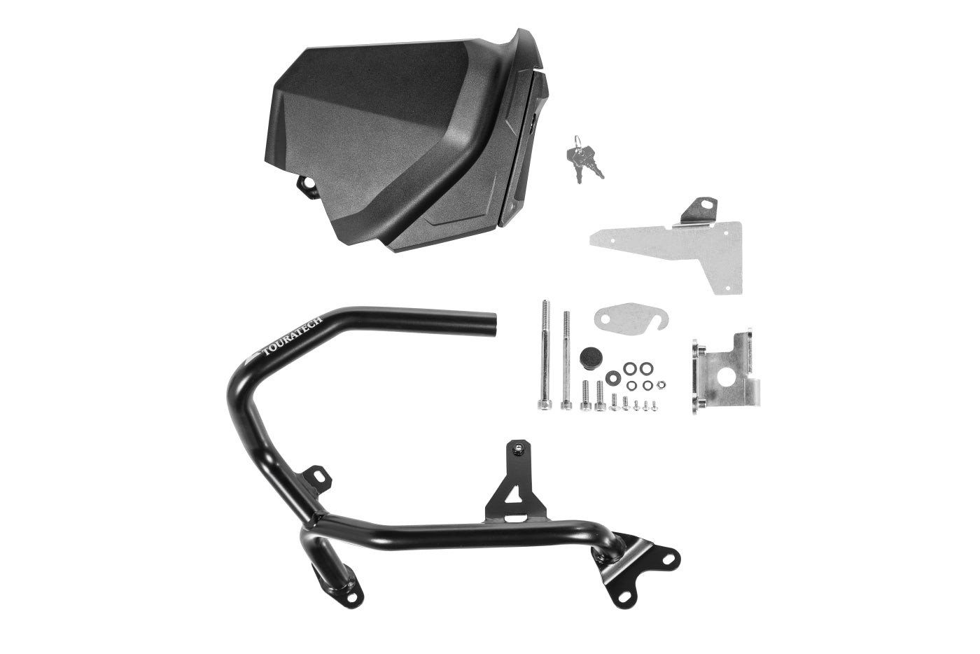 Набір для встановлення: ящик для інструментів з захисною дугою двигуна - ліва сторона, нержавіюча сталь, чорний для Honda CRF1100L Africa Twin/ CRF1100L Adventure Sports