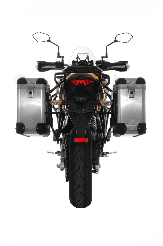 Система алюмінієвих кофрів ZEGA Pro 31/31 літр з сталевим кріпленням чорного кольору для Kawasaki Versys 650 (2010-2014)