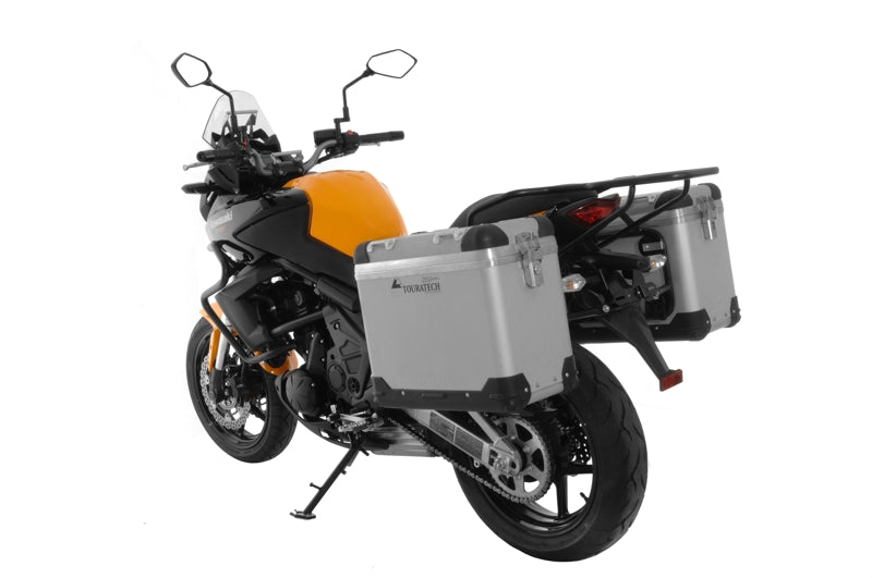 Система алюмінієвих кофрів ZEGA Pro "And-S" 38/38 літрів з чорним сталевим кріпленням для Kawasaki Versys 650 (2010-2014)