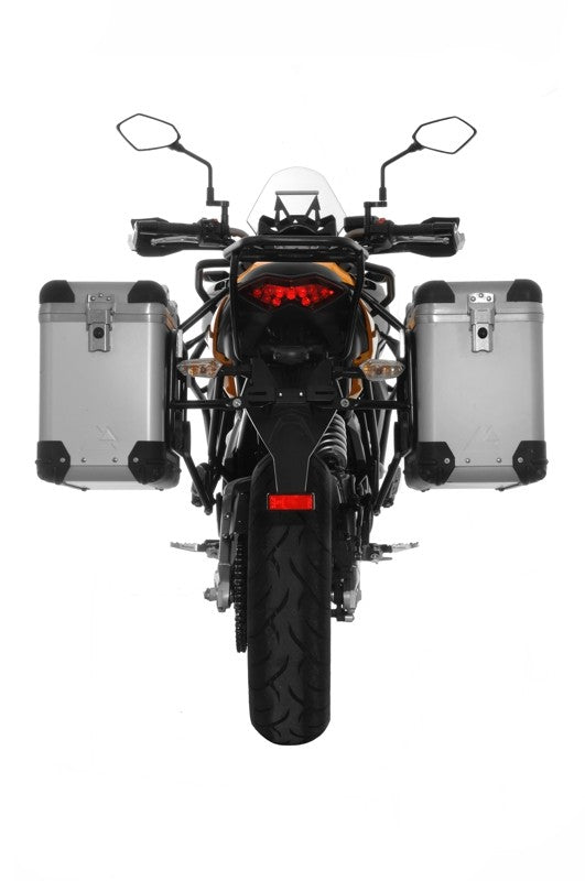 Система алюмінієвих кофрів ZEGA Pro "And-S" 38/38 літрів з чорним сталевим кріпленням для Kawasaki Versys 650 (2010-2014)