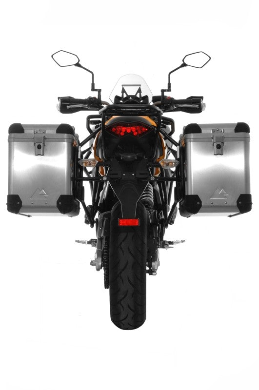 Система алюмінієвих кофрів ZEGA Pro 45/45 літрів з чорним сталевим каркасом для Kawasaki Versys 650 (2010-2014)