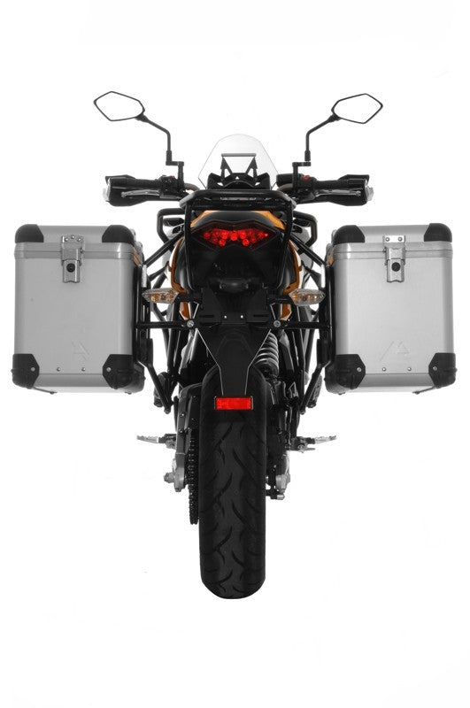Система алюмінієвих кофрів ZEGA Pro "And-S" 45/45 літрів з чорним сталевим кріпленням для Kawasaki Versys 650 (2010-2014)