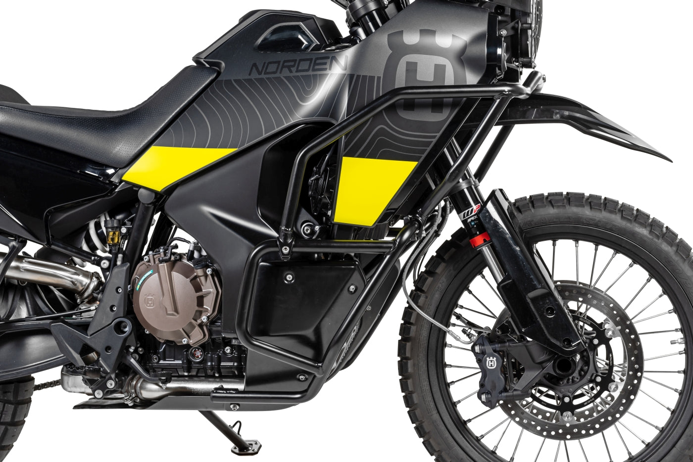 Захисні дуги з нержавіючої сталі, чорні, для Husqvarna Norden 901 від Touratech.