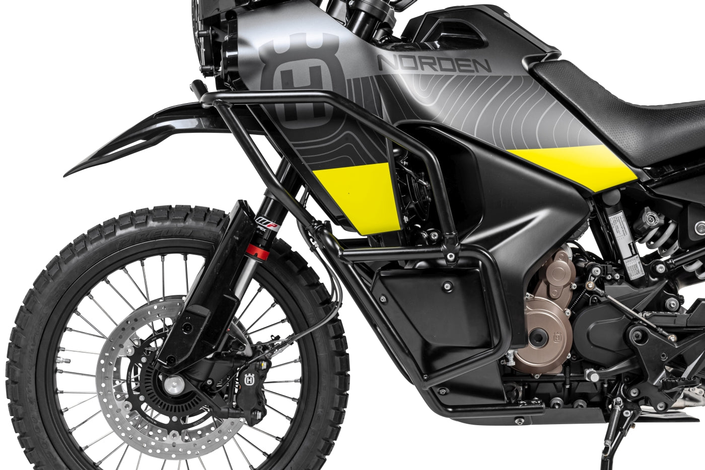 Захисні дуги з нержавіючої сталі, чорні, для Husqvarna Norden 901 від Touratech.