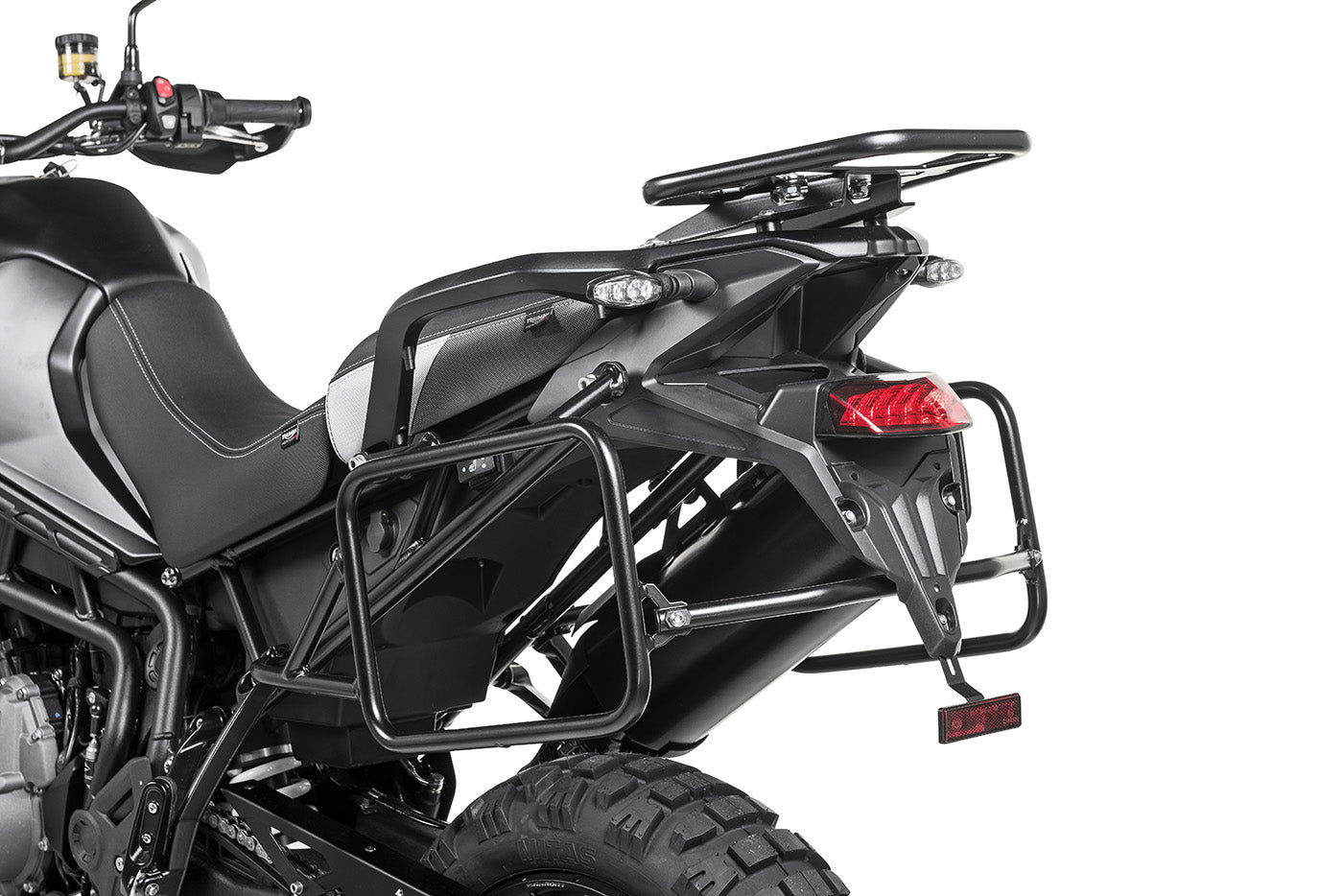 Чорний багажник з нержавіючої сталі для Triumph Tiger 900 від Touratech