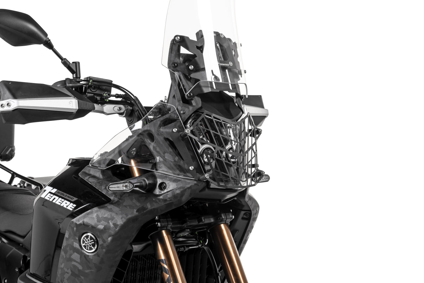 Захисна решітка для фари чорна з швидкознімним кріпленням для Yamaha Tenere 700 World Raid *ЛИШЕ ДЛЯ ПОЗАШЛЯХОВОГО ВИКОРИСТАННЯ*