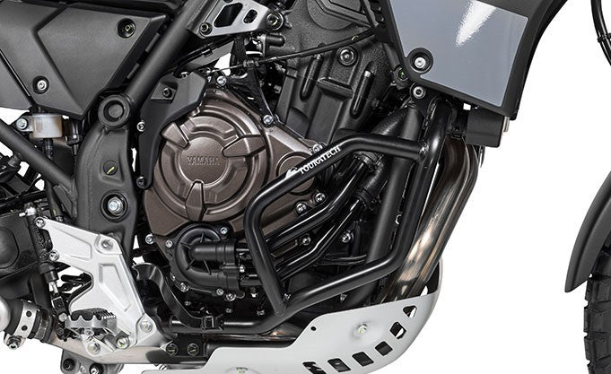 Захисні дуги двигуна з нержавіючої сталі чорного кольору для Yamaha Tenere 700 від Touratech.