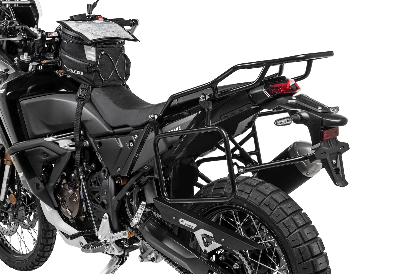 Багажник для кофрів із нержавіючої сталі, чорний, для Yamaha Tenere 700 / World Raid від Touratech.