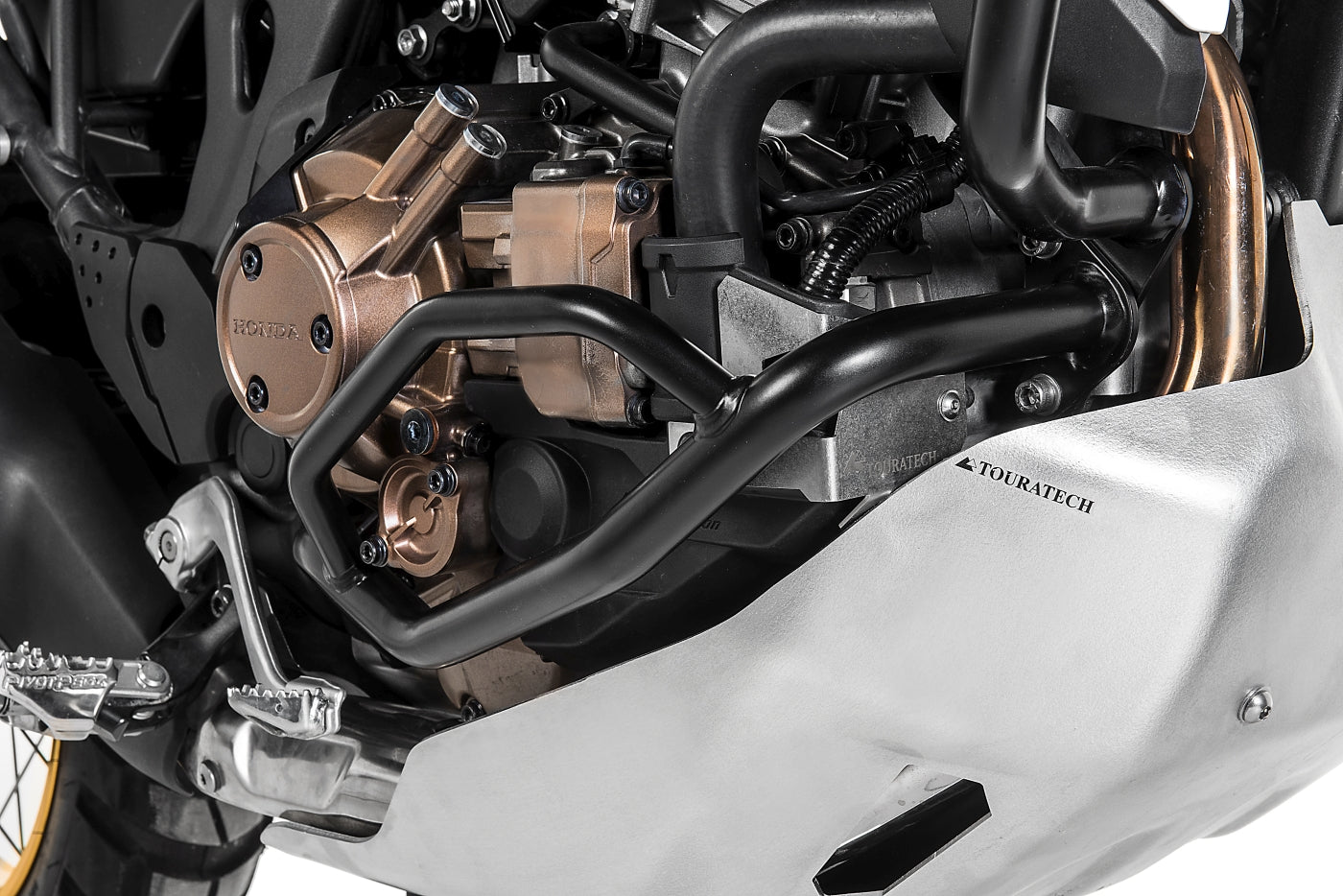 Захисні дуги для двигуна Touratech, нержавіюча сталь, чорні, для Honda CRF1000L Africa Twin з DCT.