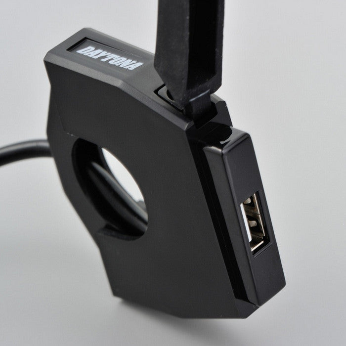 Розетка USB Daytona "Slim" одиночна, для керма діаметром 22.2 та 25.4 мм від Touratech.