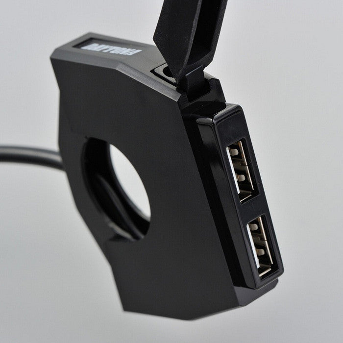 Розетка USB Daytona "Slim" подвійна, для керма 22.2 і 25.4 мм від Touratech.