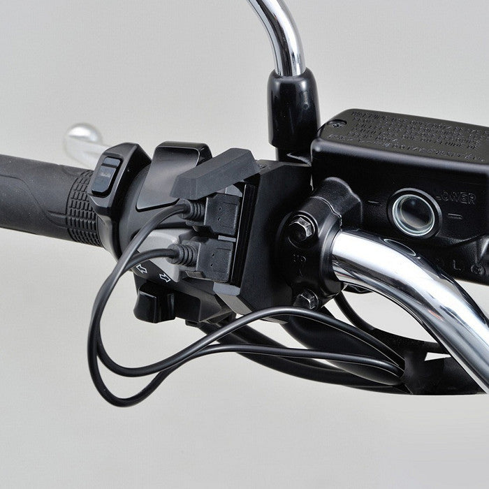 Розетка USB Daytona "Slim" подвійна, для керма 22.2 і 25.4 мм від Touratech.