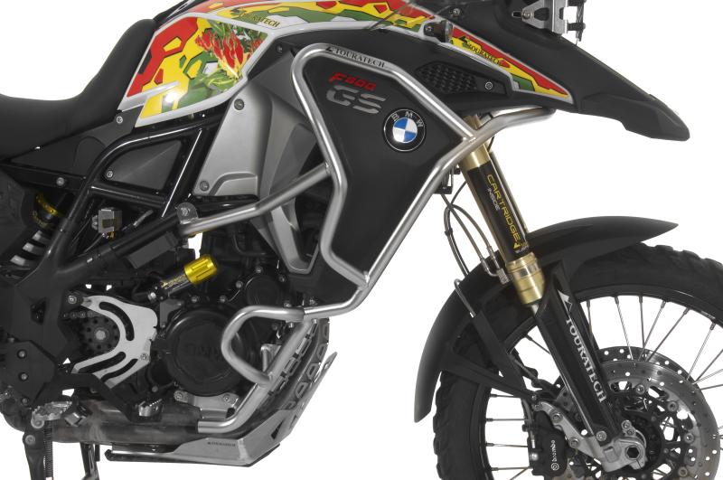 Розширення захисних дуг з нержавіючої сталі для BMW F800GS Adventure від Touratech.
