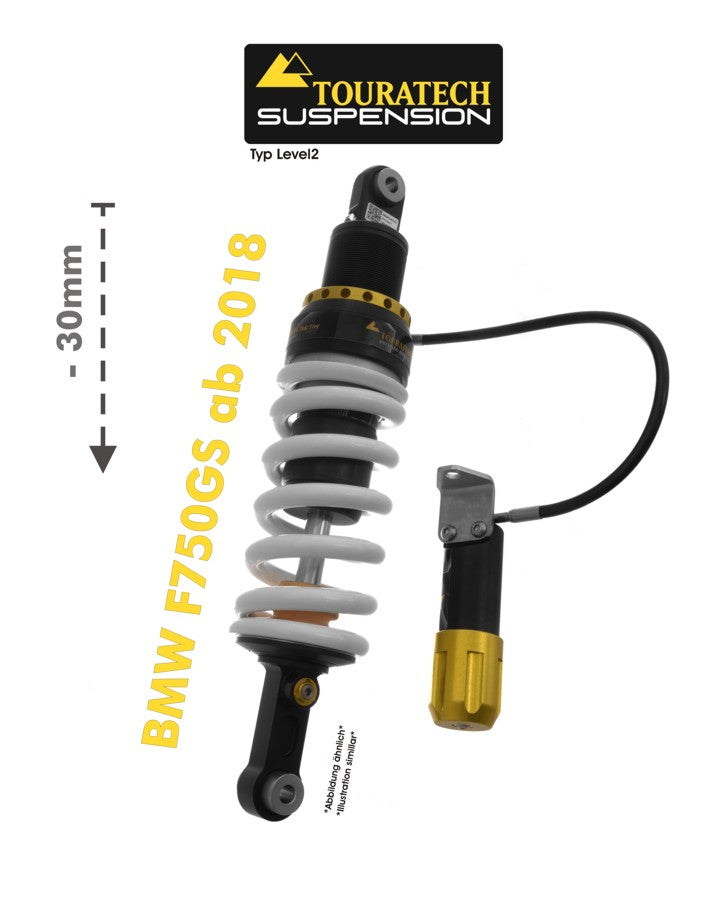 Амортизатор Touratech Suspension для зниження висоти -30 мм для BMW F750GS від 2018 року, тип Level2.