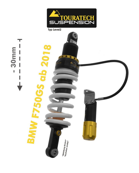 Амортизатор Touratech Suspension для зниження висоти -30 мм для BMW F750GS від 2018 року, тип Level2.