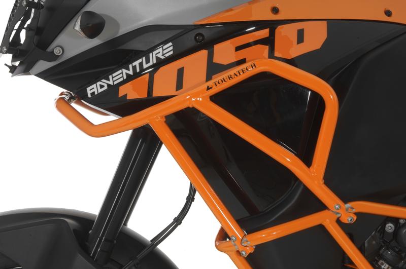 Розширення захисних дуг Touratech для KTM 1050 Adventure/ 1090 Adventure/ 1190 Adventure/ 1190 Adventure R для оригінальних захисних дуг KTM, помаранчеве.