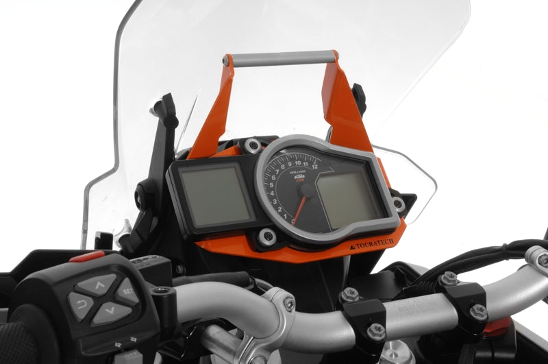 Адаптер для кріплення GPS над приладами, помаранчевий, для KTM 1050 Adventure/ 1090 Adventure/ 1190 Adventure/ 1190 Adventure R від Touratech.