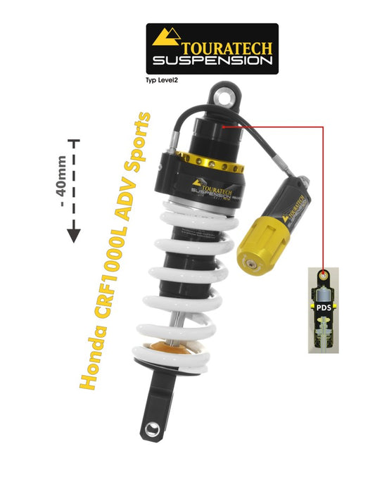 Touratech Підвіска для зниження (-40 мм) для Honda CRF1000L Adventure Sports (2018-) Тип Level2