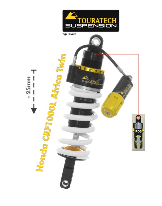 Підвіска Touratech з пониженням (-25 мм) для Honda CRF1000L Africa Twin (з 2018 року) Тип Level2