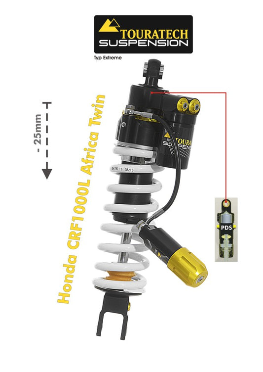 Амортизатор Touratech Suspension для зниження висоти (-25 мм) для Honda CRF1000L Africa Twin 2015-2017 Тип Extreme