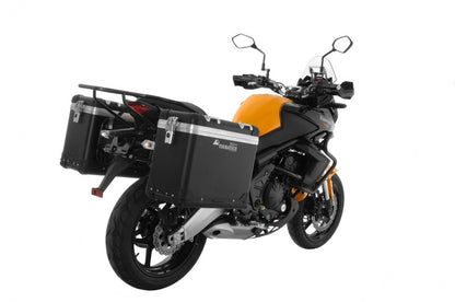 Система алюмінієвих кофрів ZEGA Pro "And-Black" 38/38 літрів з чорним сталевим кріпленням для Kawasaki Versys 650 (2010-2014)