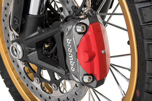 Захисна кришка гальмівного супорта переднього, червона для Ducati Scrambler з 2015 року від Touratech.