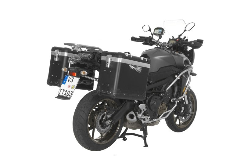Система алюмінієвих кофрів ZEGA Pro "And-Black" 38/38 літрів з чорною нержавіючою рамою для Yamaha MT-09 Tracer (2015-2017)