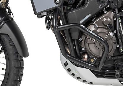Захисні дуги двигуна з нержавіючої сталі чорного кольору для Yamaha Tenere 700 від Touratech.