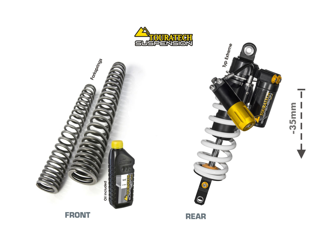 Комплект для зниження підвіски Touratech Suspension WTE Extreme-SET -35 мм для Yamaha 700 Tenere з 2019 року.