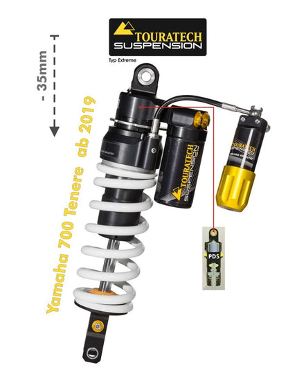 Амортизатор Touratech Suspension для зниження висоти (-35 мм) для Yamaha 700 Tenere з 2019 року, тип Extreme.
